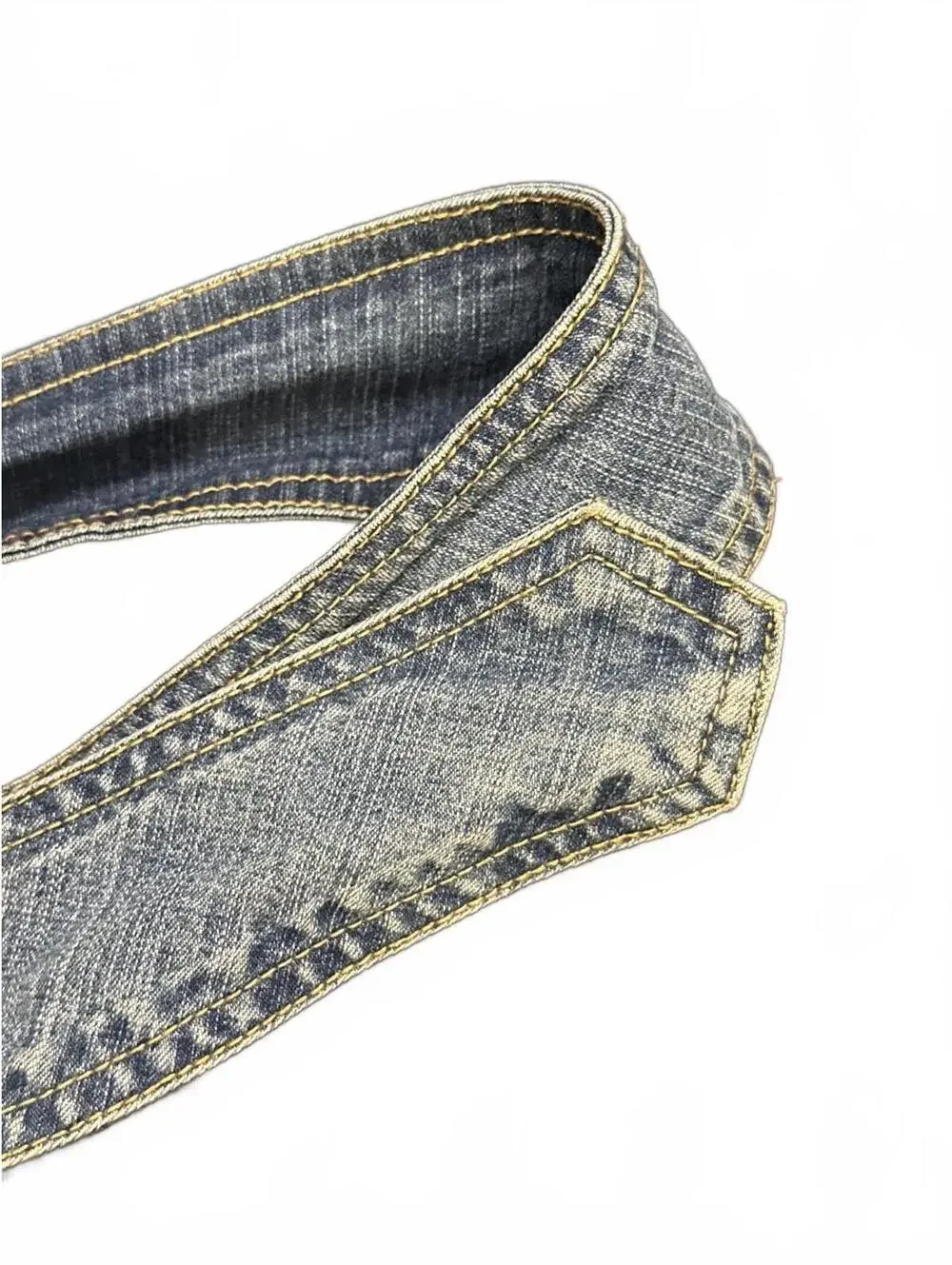 Denim Belt With Circular Buckle Y2K